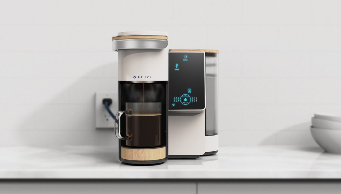 Bruvi Brewer with coffee mug