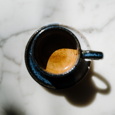 Euphoria Espresso in a blue mug