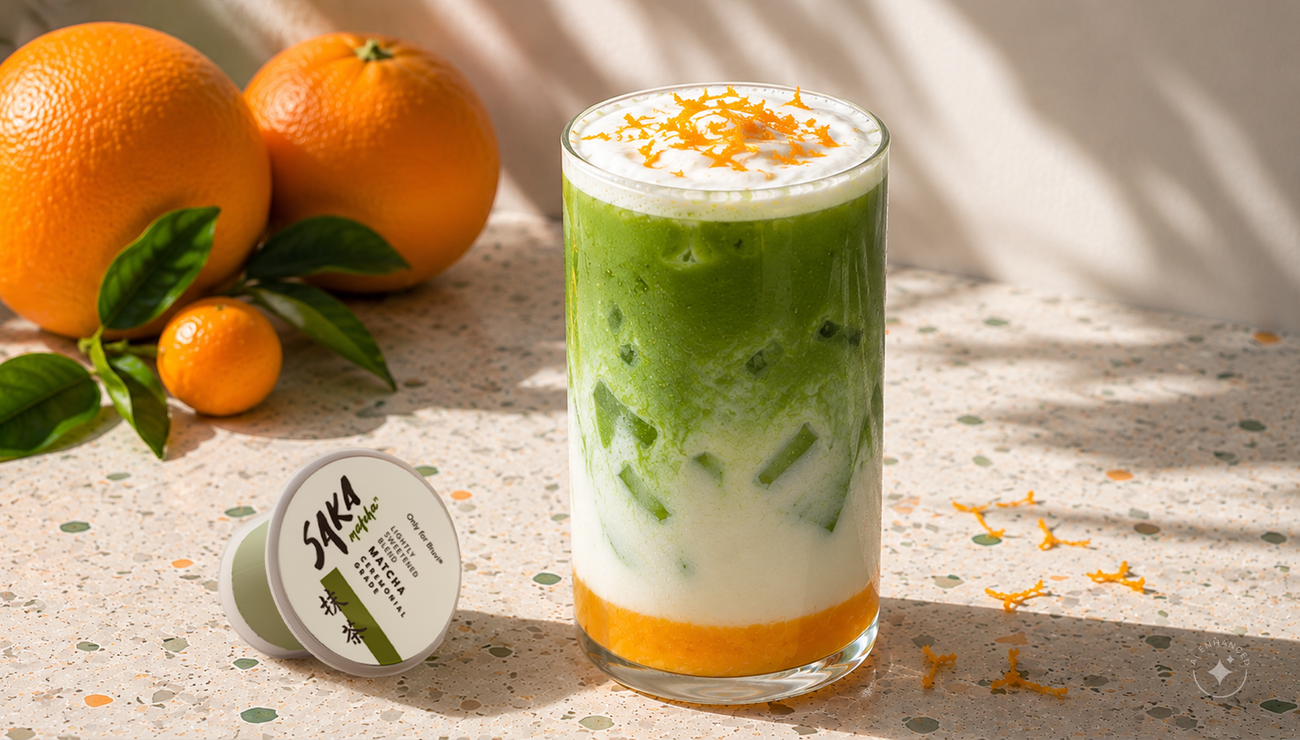 Creamsicle Matcha Latte. A Sunny Twist on Matcha.