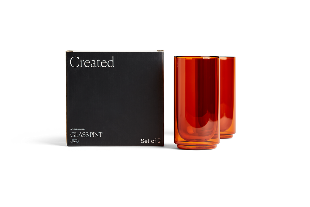 16oz Cove Amber Pint Glasses- Set of 2