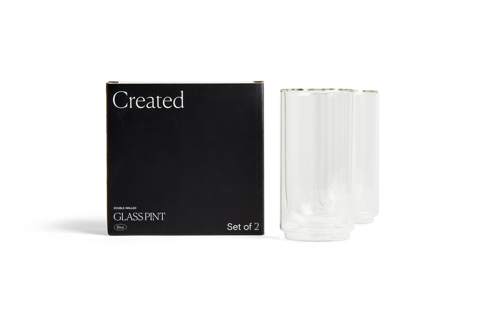 16oz Cove Clear Pint Glasses- Set of 2