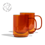 Cove 12oz Glass Mug - Set of 2 - Amber