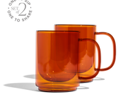 Cove 12oz Glass Mug - Set of 2 - Amber