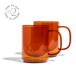 Cove 12oz Glass Mug - Set of 2 - Amber