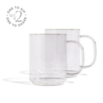 Cove 12oz Glass Mug - Set of 2 - Clear