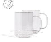 Cove 12oz Glass Mug - Set of 2 - Clear