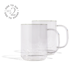 Cove 12oz Glass Mug - Set of 2 - Clear