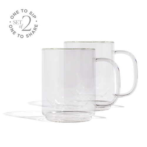 Cove 12oz Glass Mug - Set of 2 - Clear