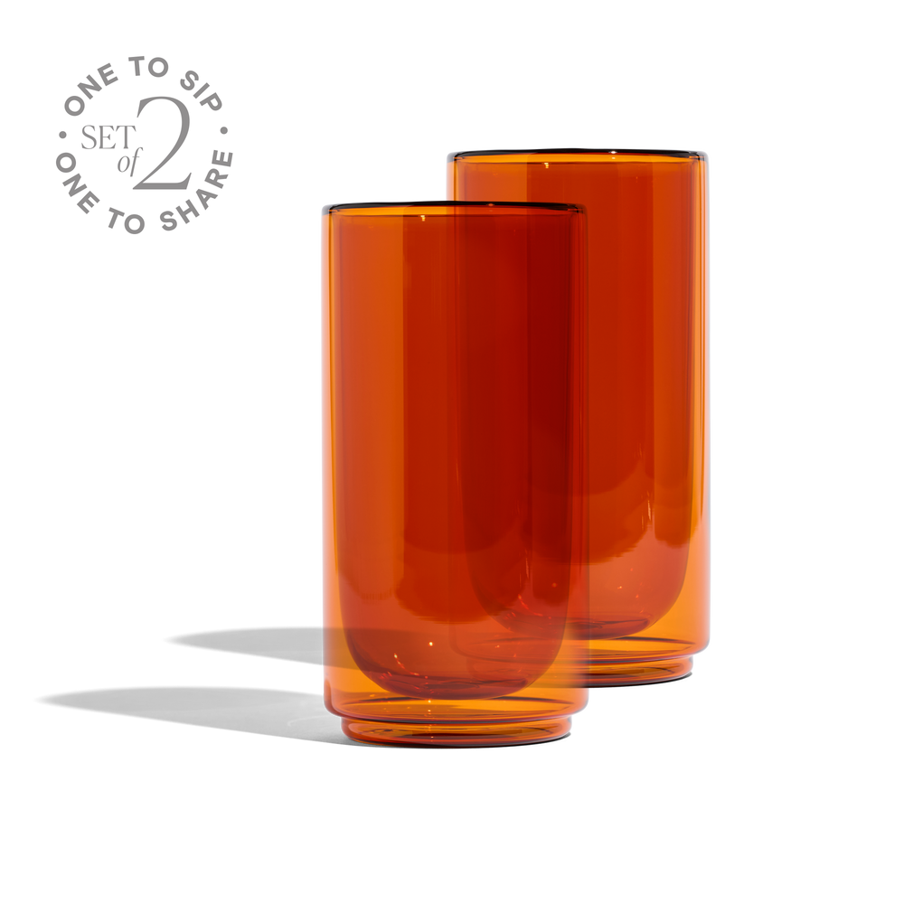 16oz Cove Amber Pint Glasses- Set of 2