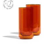 16oz Cove Amber Pint Glasses- Set of 2