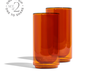 16oz Cove Amber Pint Glasses- Set of 2