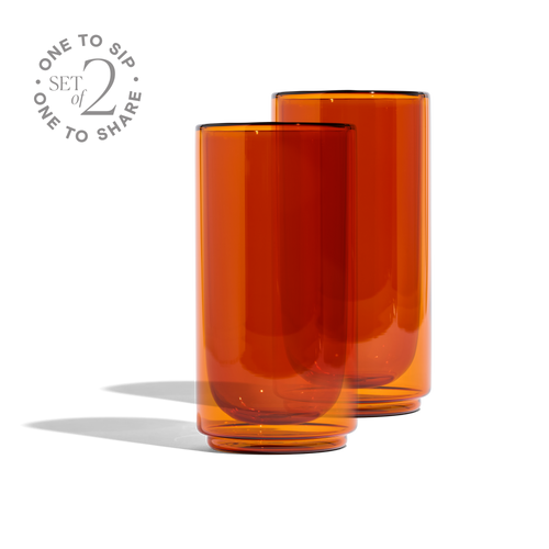 16oz Cove Amber Pint Glasses- Set of 2