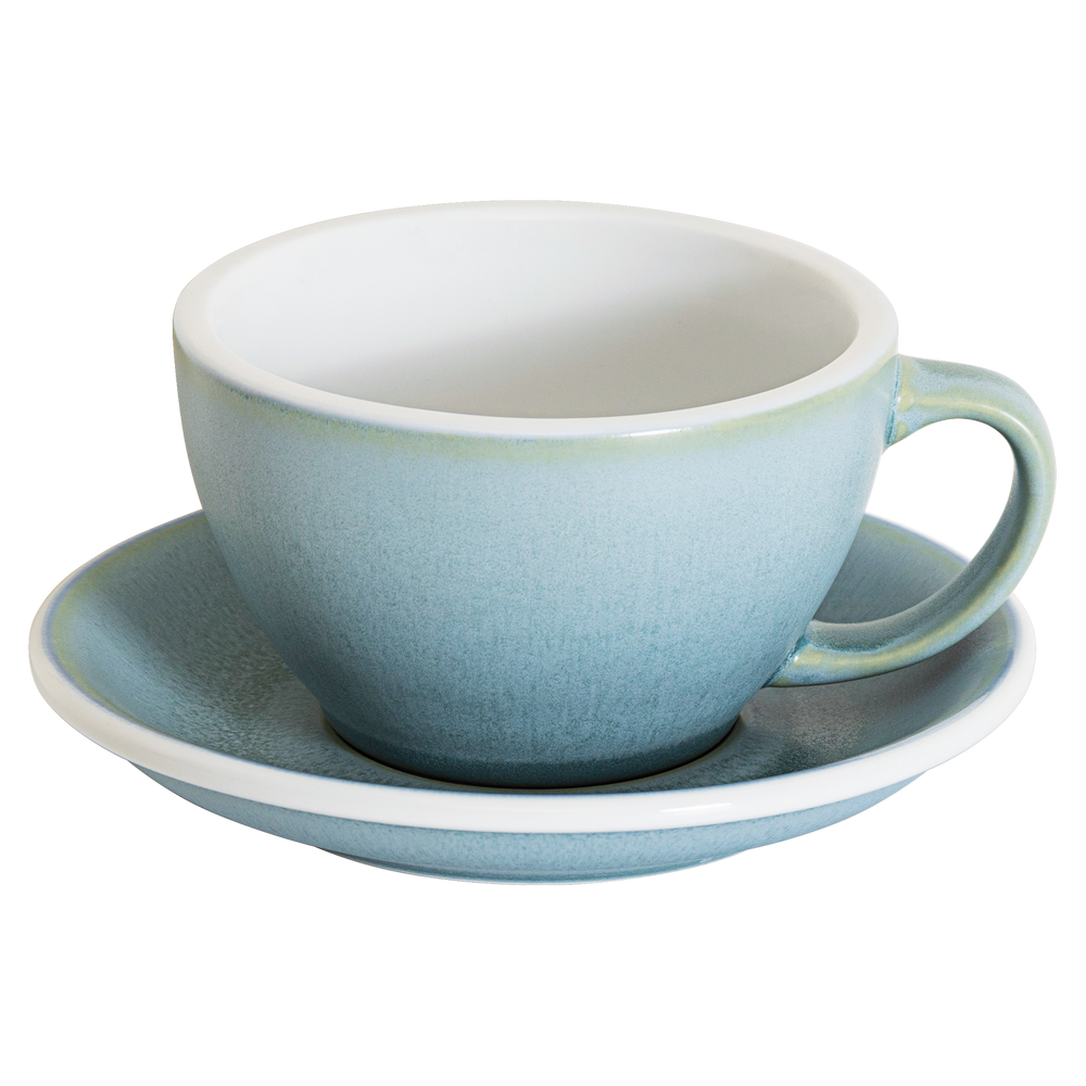 10oz Egg Cafe Latte Cup and Saucer - Mineral Colors