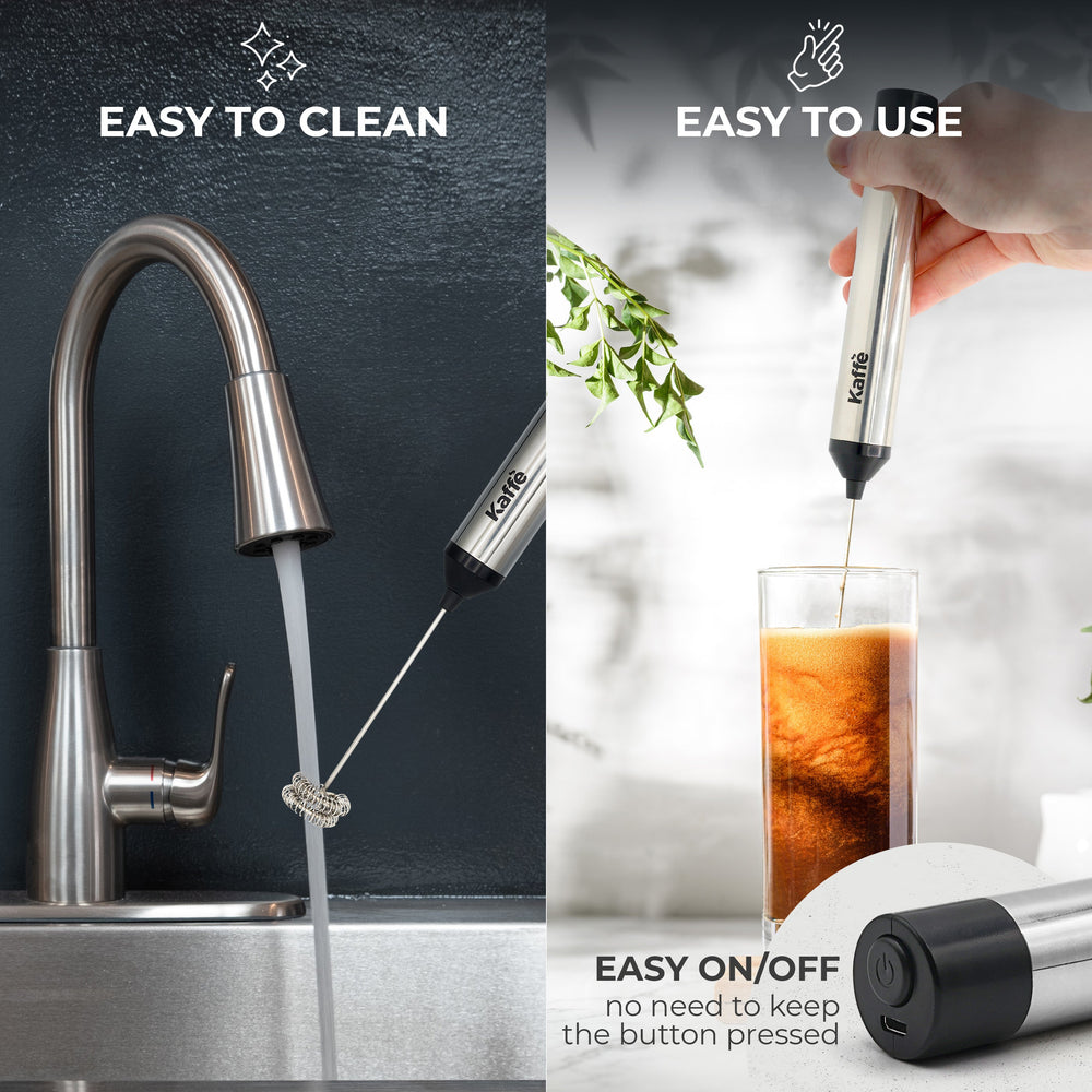 Kaffe Handheld Milk Frother with Stand (USB Rechargeable)