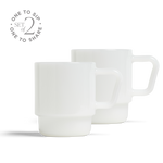 8 oz Milk Glass Mug - Set of 2 - White