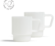 8 oz Milk Glass Mug - Set of 2 - White