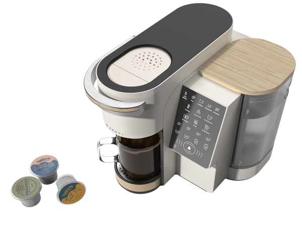 Bruvi Brewer with 3 pods on table