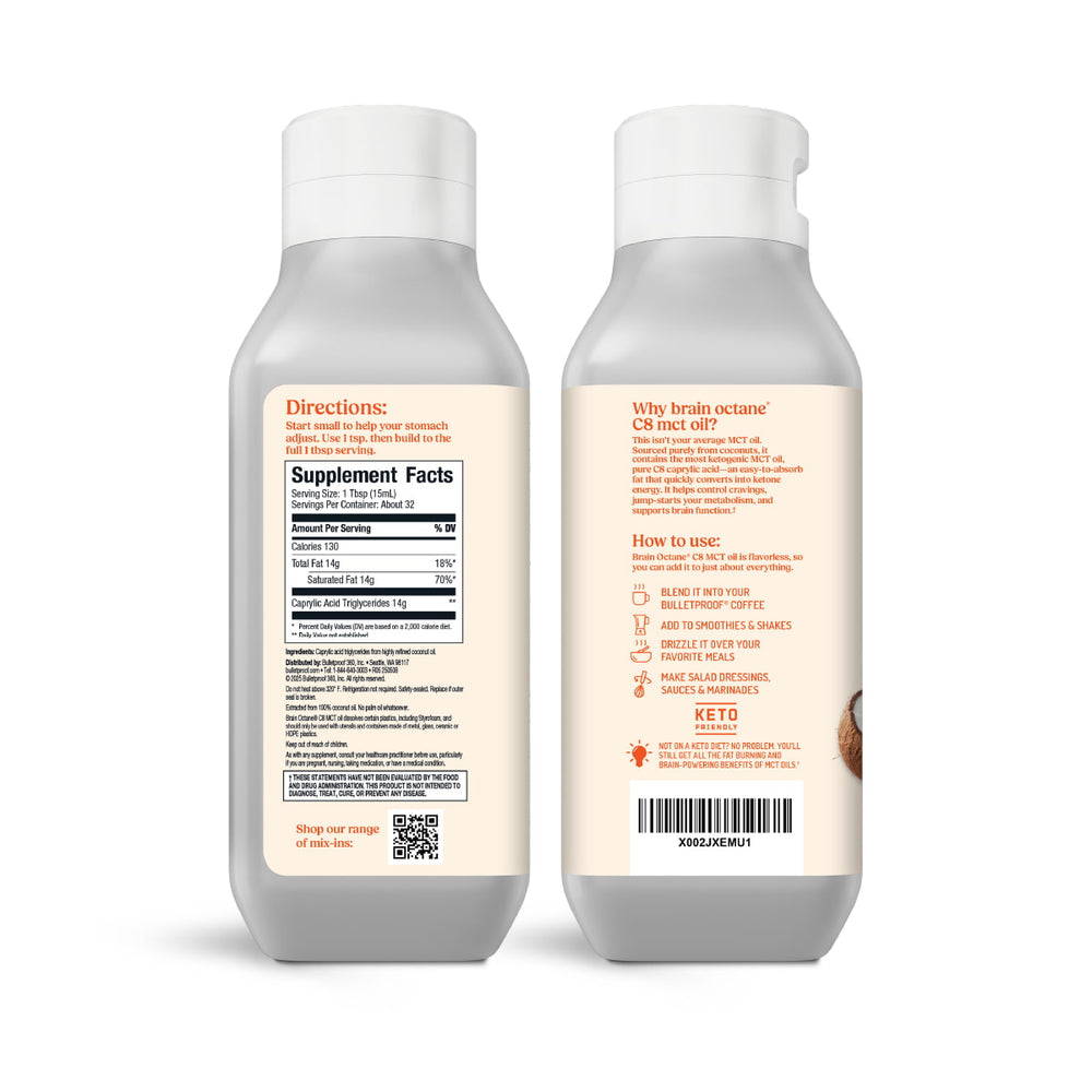 Bulletproof™ Brain Octane® C8 MCT Oil, 16 oz.