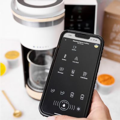 bruvi brewer and smart phone using Bruvi app