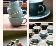 2.5oz Egg Espresso Cup and Saucer - Mineral Colors Collection