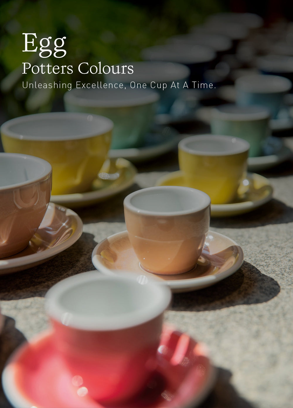 10oz Egg Cafe Latte Cup and Saucer - Potters Colors