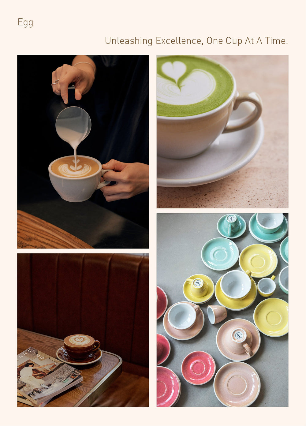 2.5oz Egg Espresso Cup and Saucer - Potters Colors