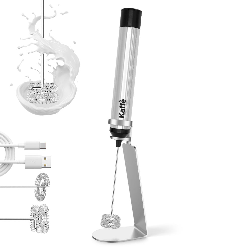 Kaffe Handheld Milk Frother with Stand (USB Rechargeable)