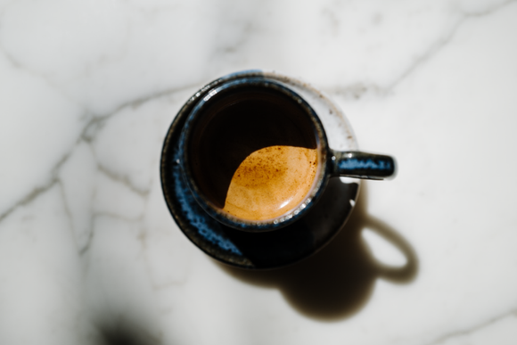 Euphoria Espresso in a blue mug